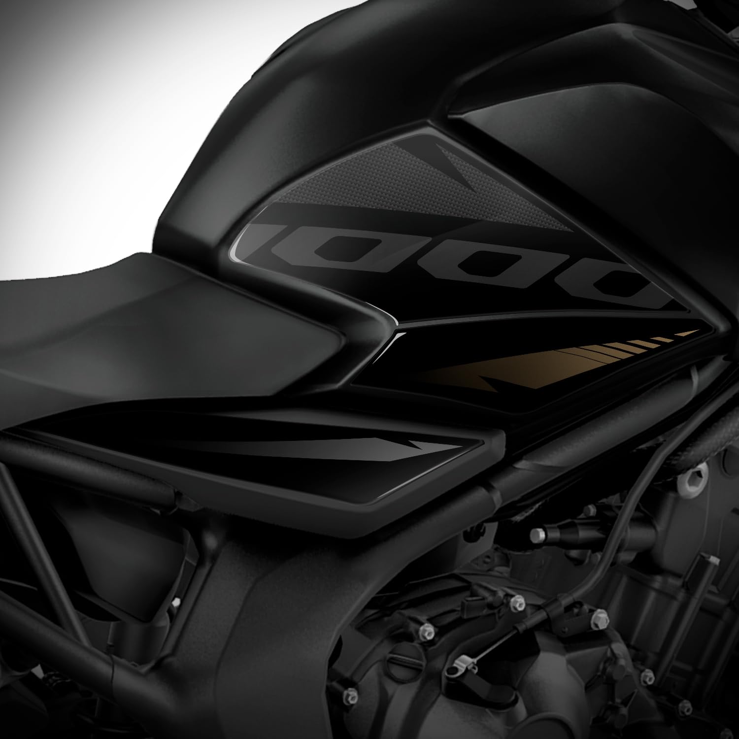 Az Graphishop Autocollants latéraux Réservoir Résine 3D Compatible avec Honda CB1000 Hornet SP 2025-2026 Protection contre les chocs et les rayures Made in Italy L-HOR1000SP