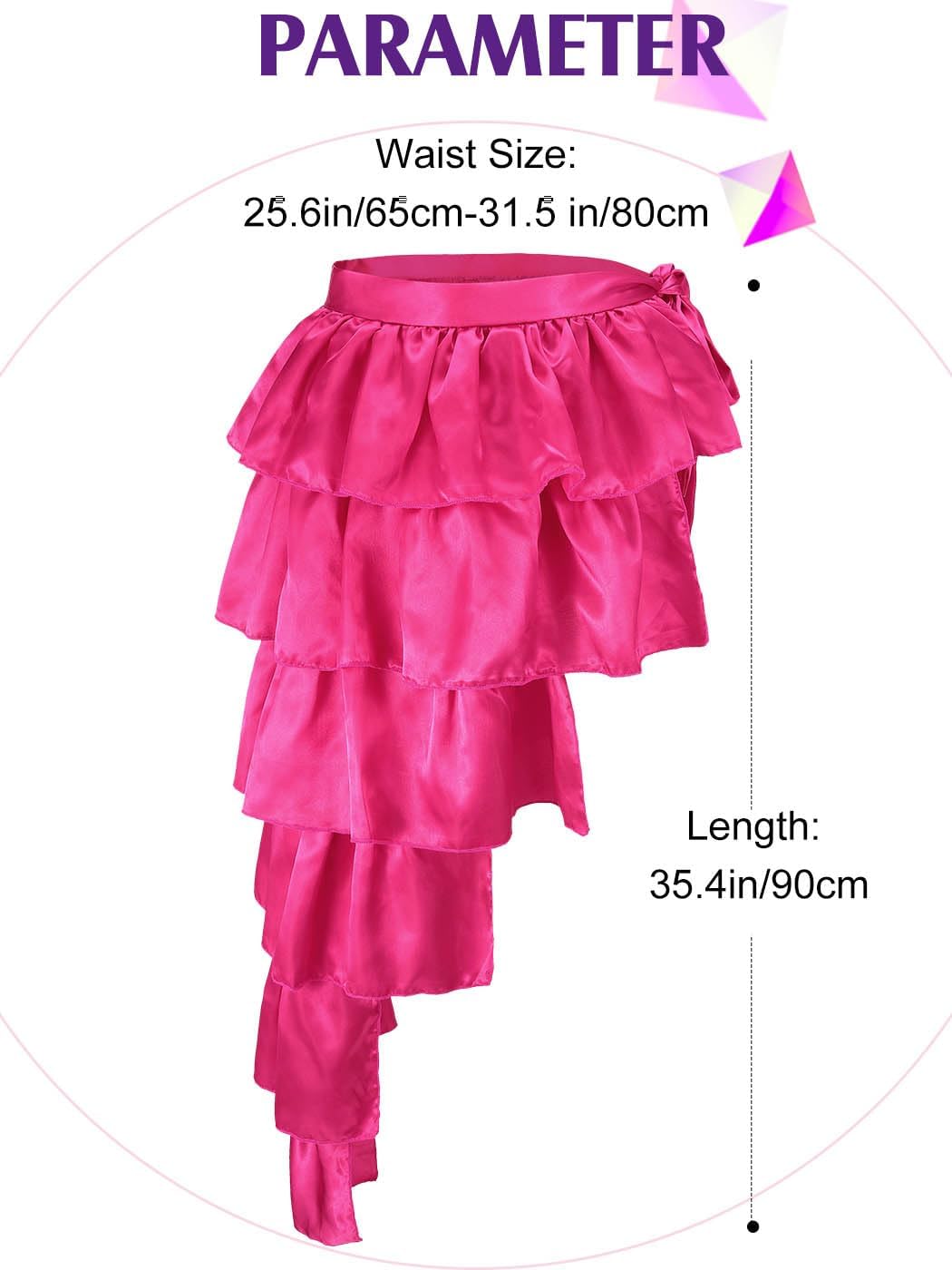 TWINKLEDE Rainbow Belly Dance Hip Scarf Skirt Fringe Bustle Costume Skirt for Women - Image 6