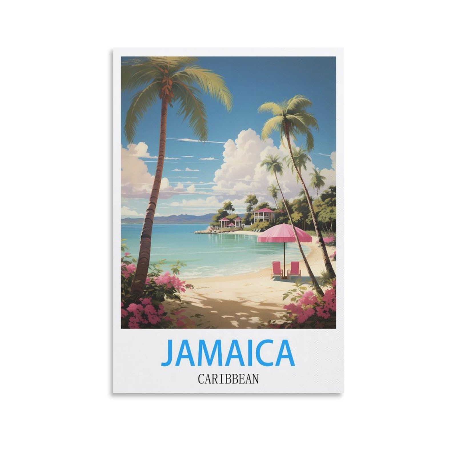 EZMLFA 5D Diamond Art Kits for Beginner,Jamaica Caribbeans,DIY Round Full Drill Crystal Art Craft Painting for Home Wall Decor 40x50cm