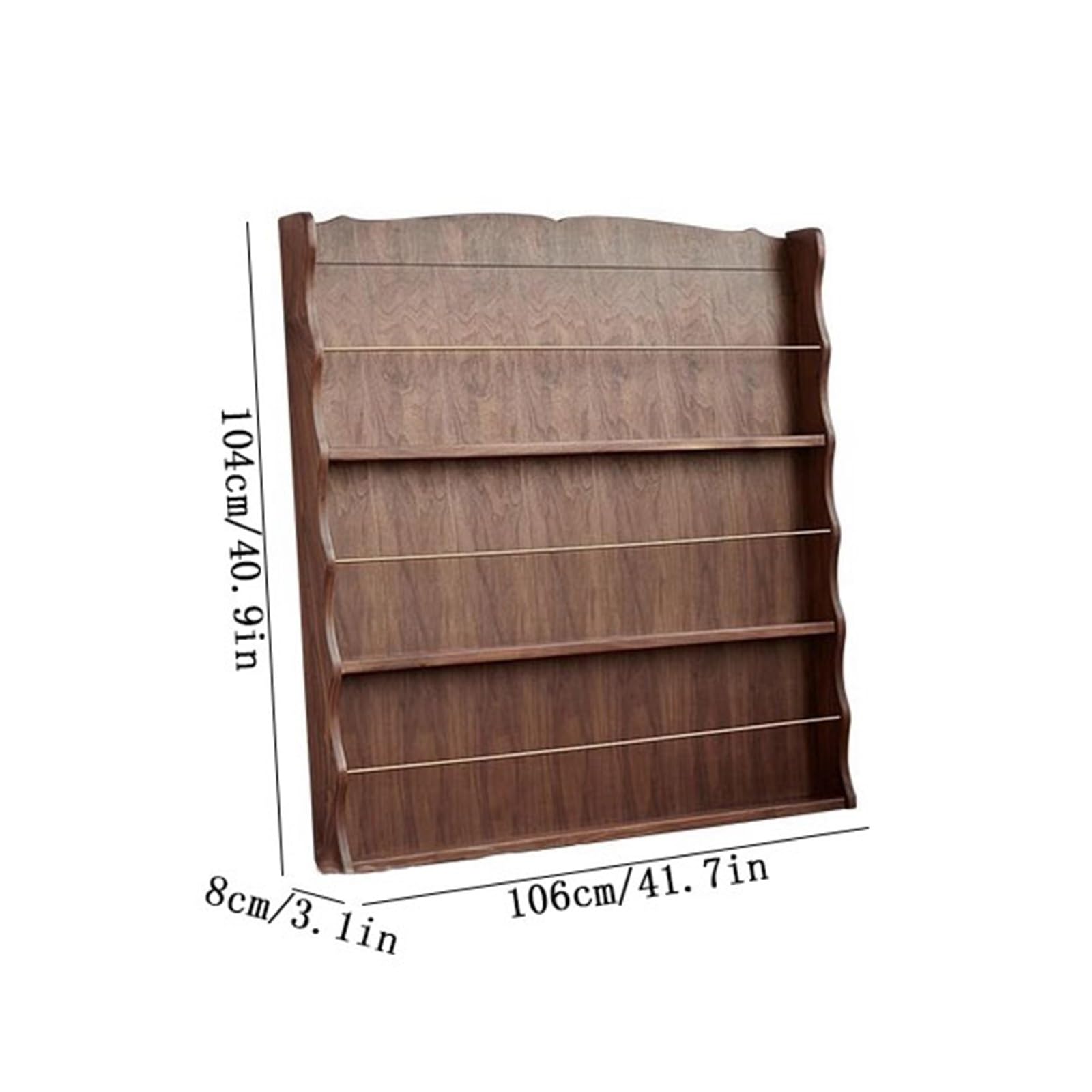 MRKU Porta Dischi in Vinile, espositore per CD, Organizer per la casa, Pavimento in Legno con divisorio in Ottone, scaffale per Libri
