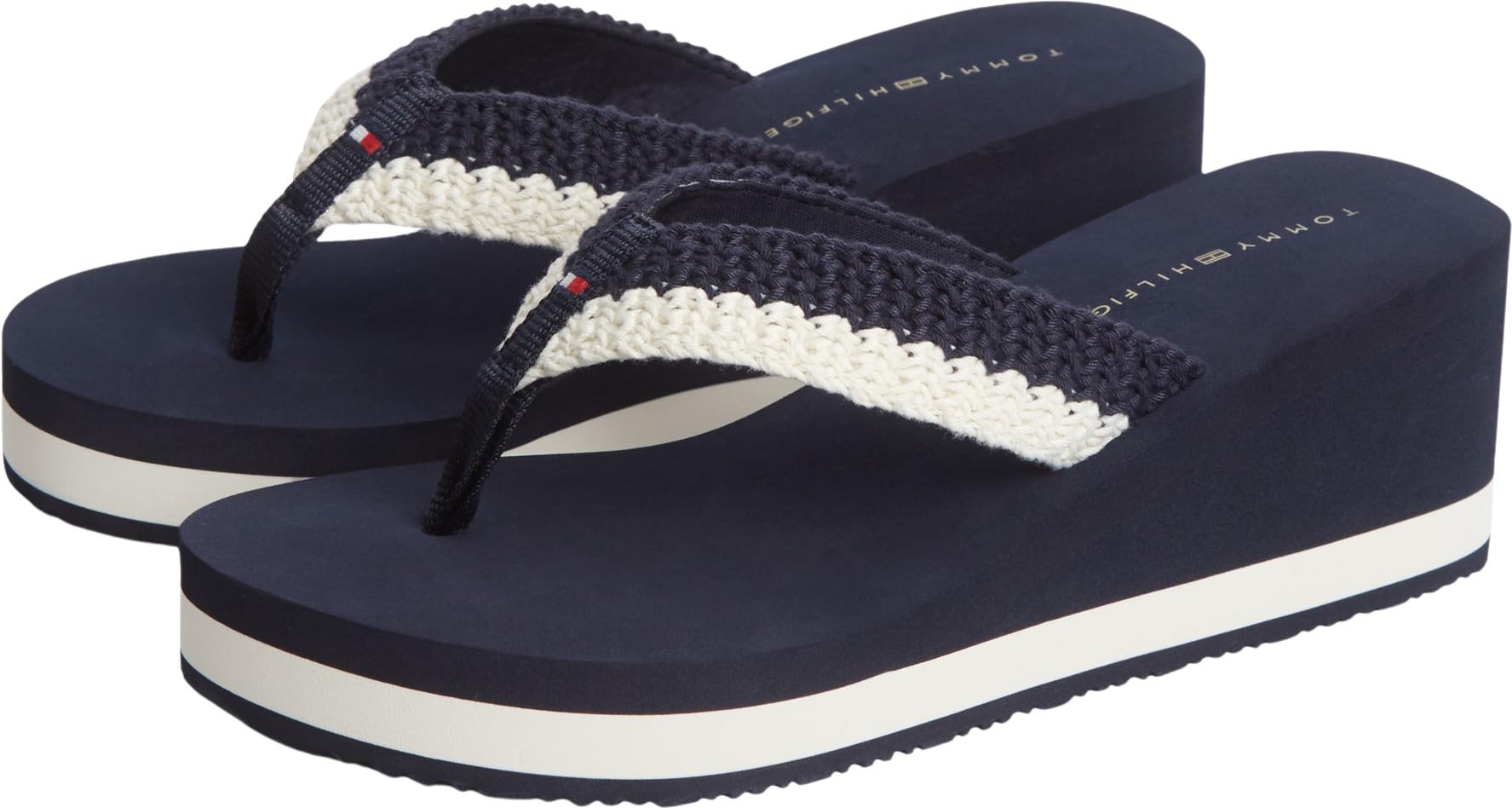 Tommy Hilfiger Damen Th Wedge Crochet Summer Sandal Fw0fw09420 Zehentrenner