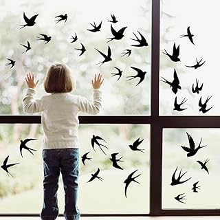 SUPERDANT Flying Swallows Wall Stickers Swallow Vinyl Wall Decals Living Room Art Wall Black Bird DIY Decoration Print for Bed Room Door Bedroom Decoration Gifts for Bird Lovers