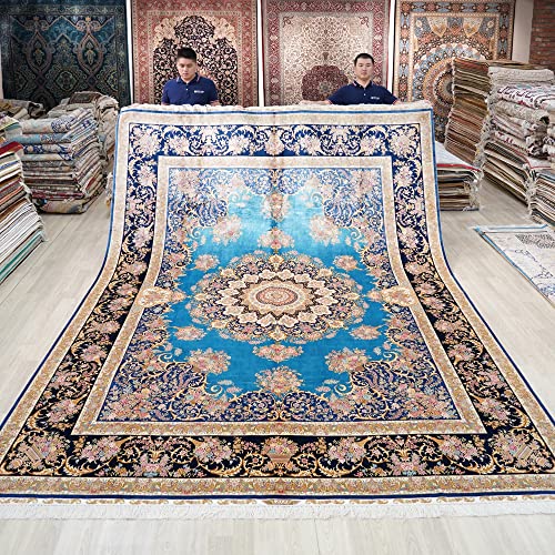 9x12ft Large Silk on Silk Carpets Handwoven High Density Area