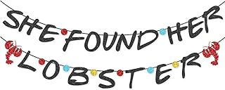 She Found Her Lobster Glitter Banner for Friends Theme Bachelorette Party Bridal Shower Decor