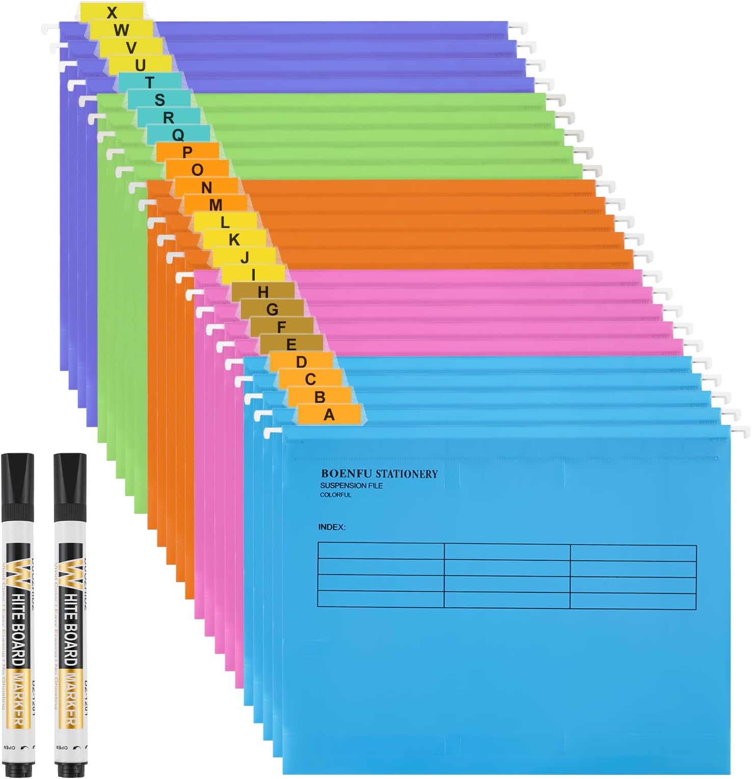 Pendaflex 81672 Glow Hanging File Folders, 1/5 Tab, Letter