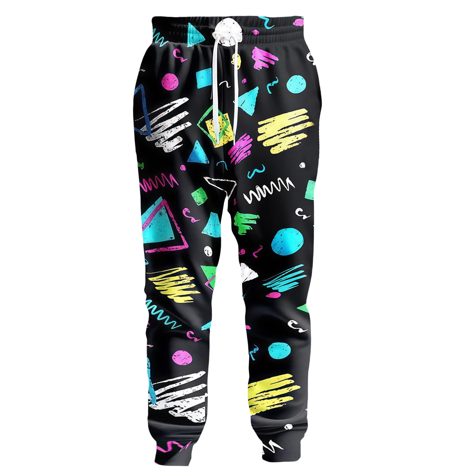 Mens Women Sweatpants 80s 90s Retro Joggers Sports Pant Funny Track Pants with Pockets