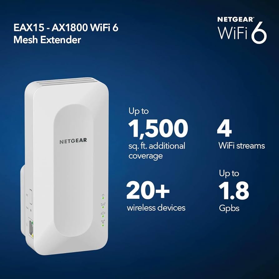 【MerPython　NETGEAR girare GN15 NETGEAR WiFi 6 Mesh Range Extender (EAX15) - Add up to 1,500
