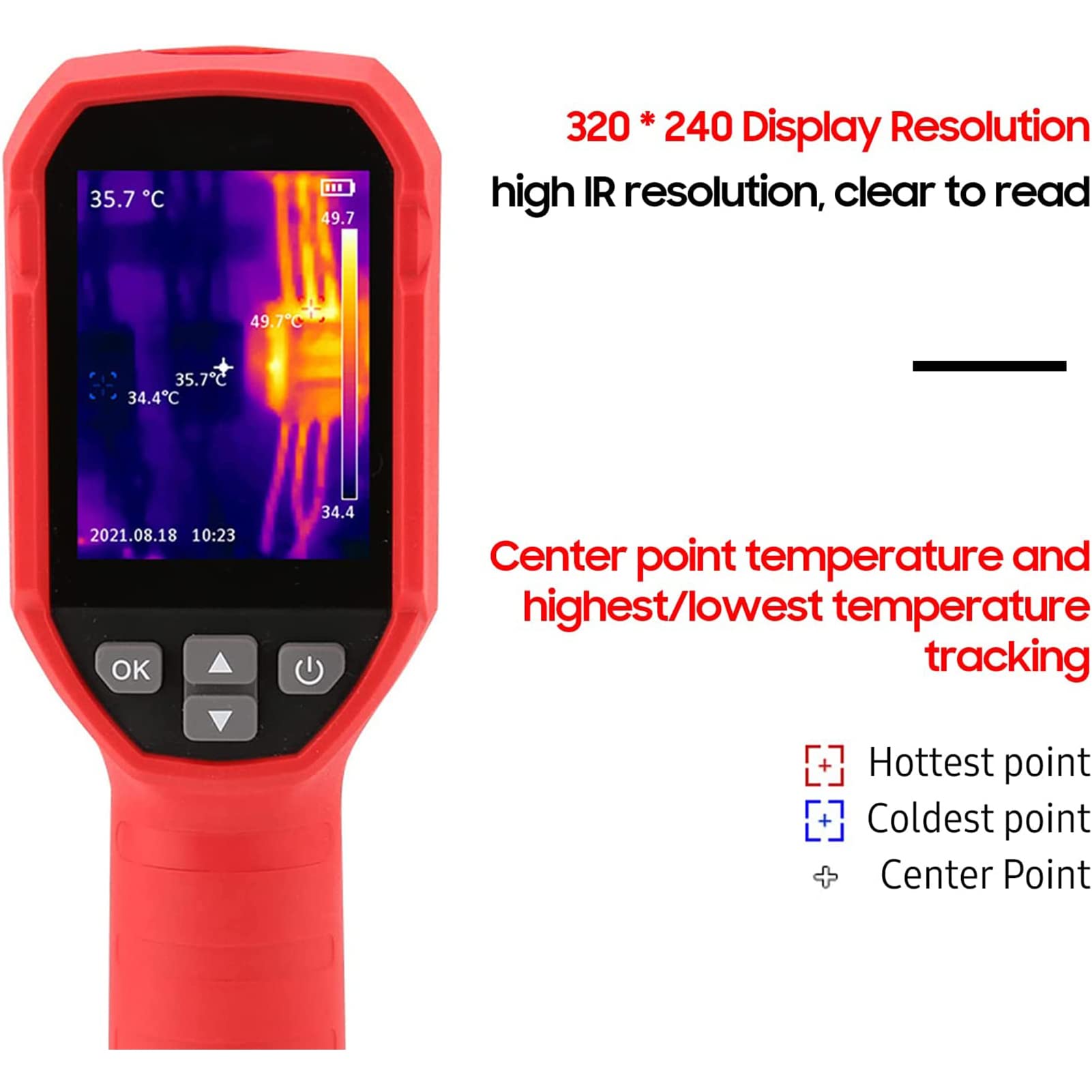 UTi120S Profesjonalna kamera termowizyjna na podczerwień 2,4 cala LCD Cyfrowe aparaty do obrazowania na podczerwień -20 ~ 400°C Zakres temperatur 120 X 90 Rozdzielczość termiczna LED, IP