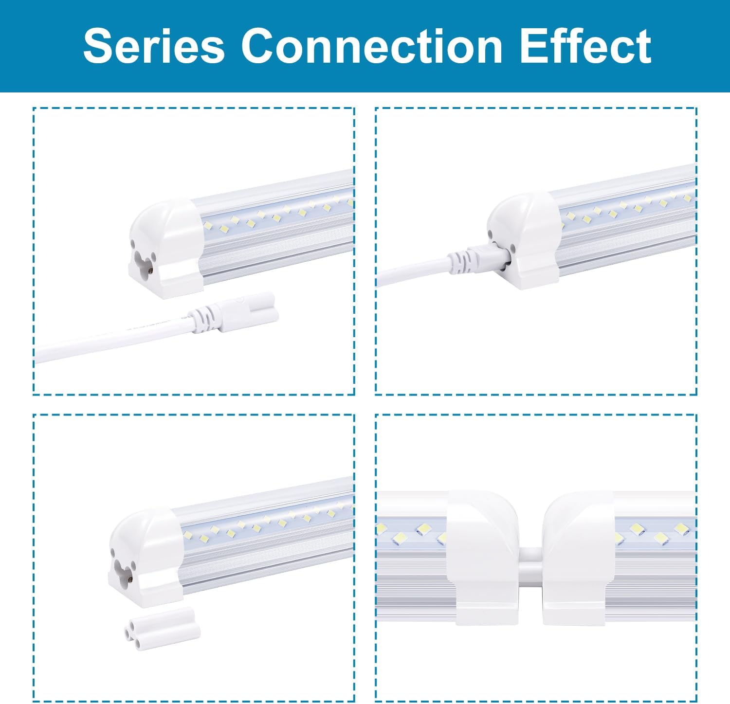 8FT Led Shop Lights,Linkable LED Tube Light Fixture, 120W 14400LM 4 Rows LED, V Shape, Fluorescent Tubes Lights Replacements for Garage Warehouse, Plug and Play,(12-Pack)