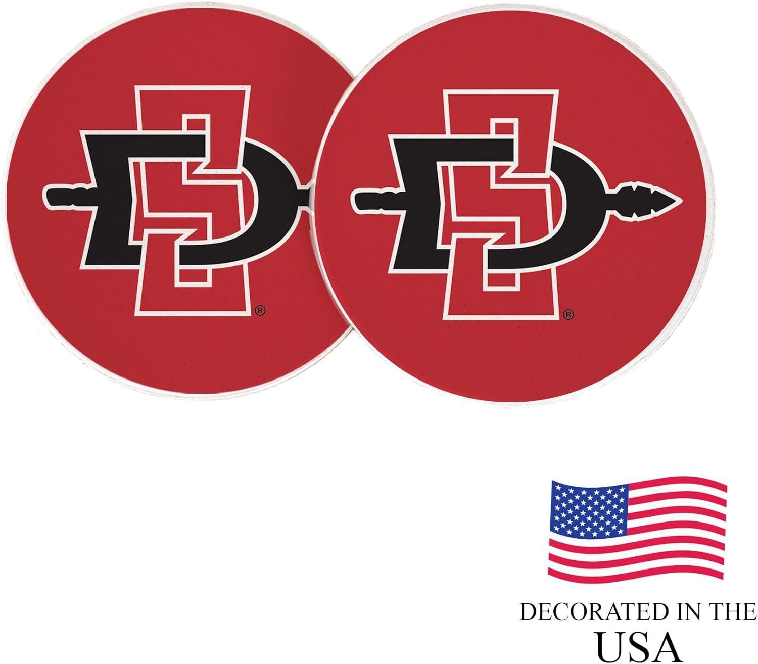 Desert Cactus San Diego State University Car Coaster SDSU Aztecs Absorbent Sandstone Car Cup Coasters Set of 2 (Design A) - Image 4