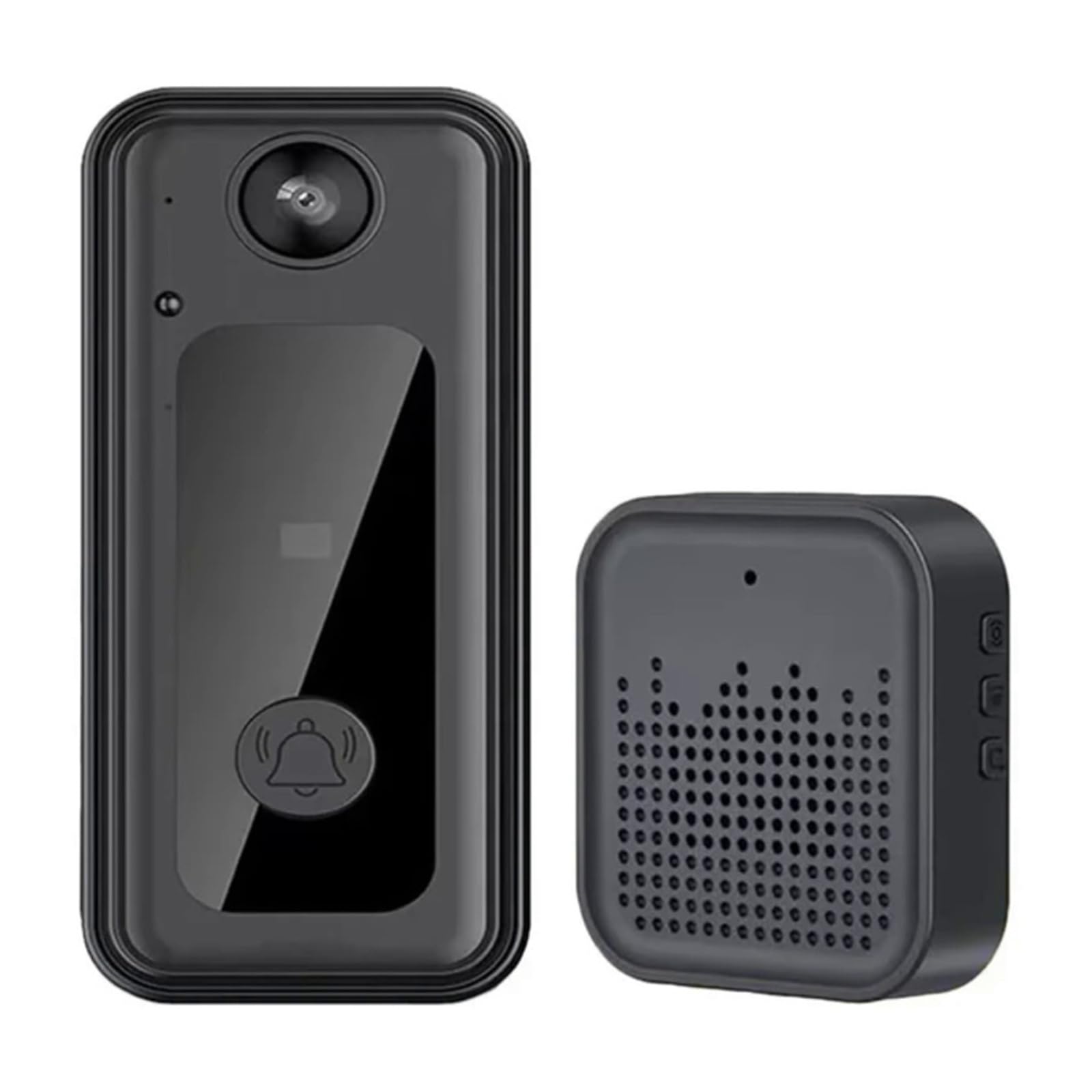 Timbre inalámbrico WiFi Resistente al Agua con videoportero HD y cámara for casa Inteligente. Vista Amplia(Set B)