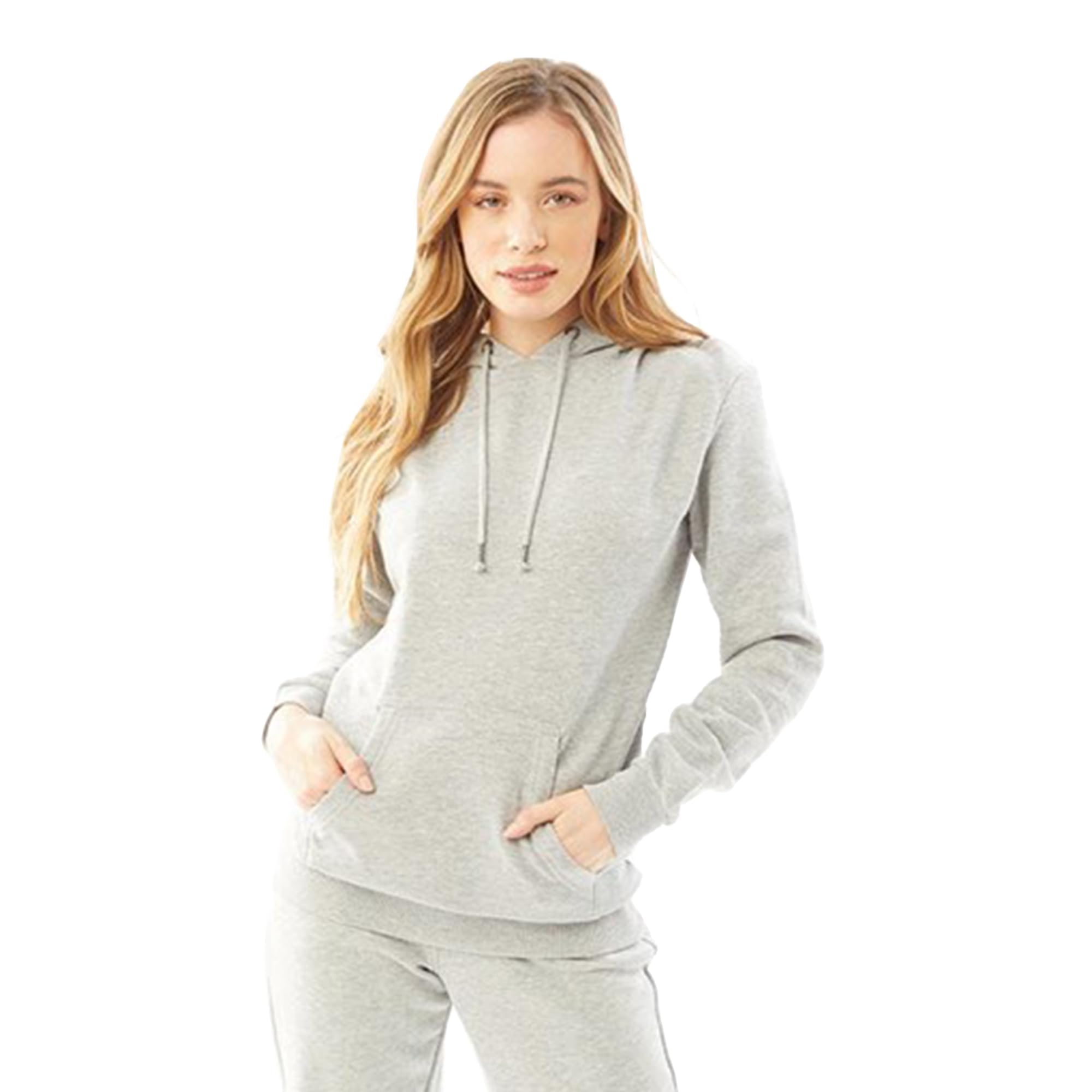 Brave Soul Women's Grey Pullover Hooded Sweatshirt With Kangaroo Pocket in Size 12, Sports Direct