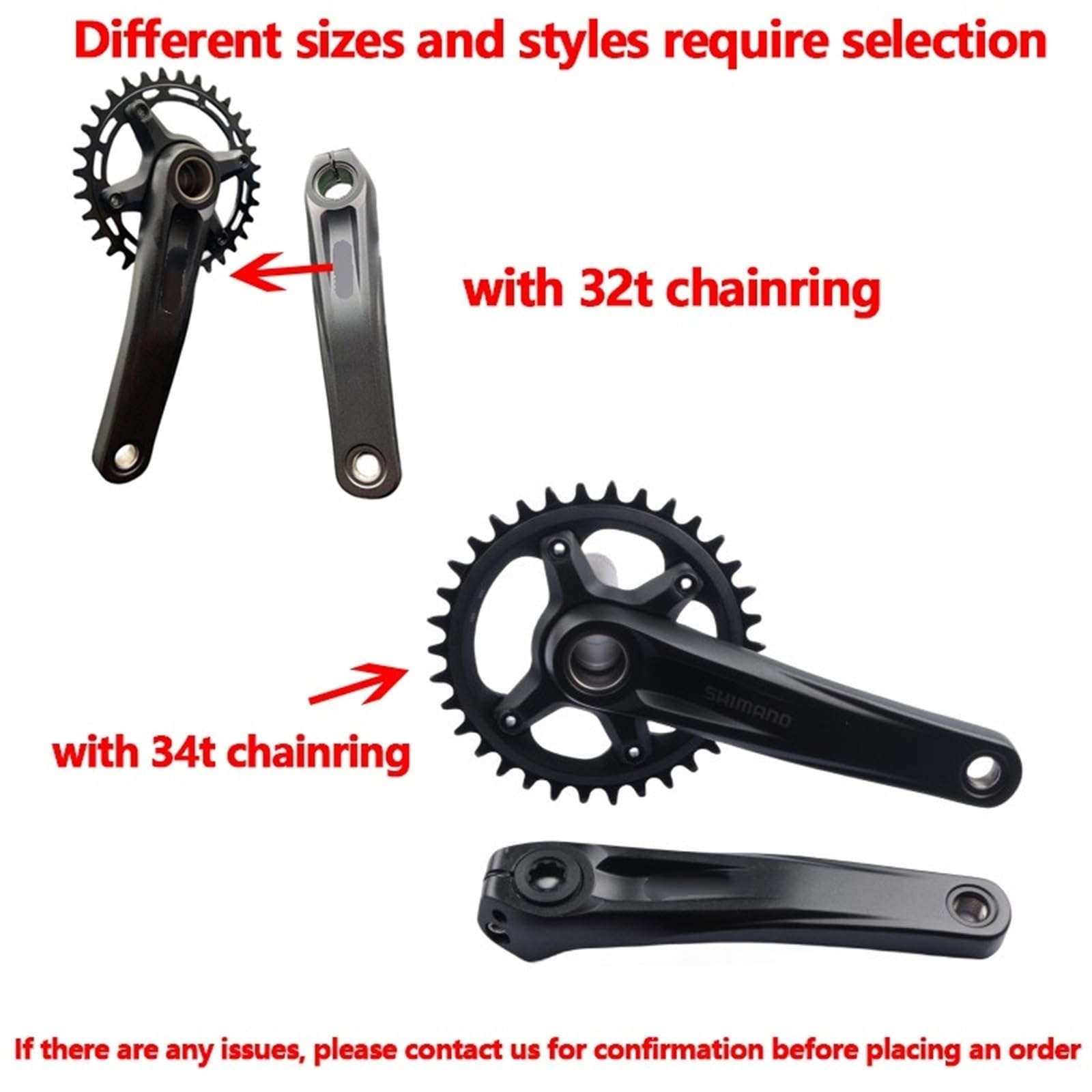 Compatibile con Il Kit Guarnitura Shimano 1x12 MTB | Guarnitura MTB 1x12 MT510 M6100 170/175mm 32T/34T adatta al movimento centrale BB52 MT500