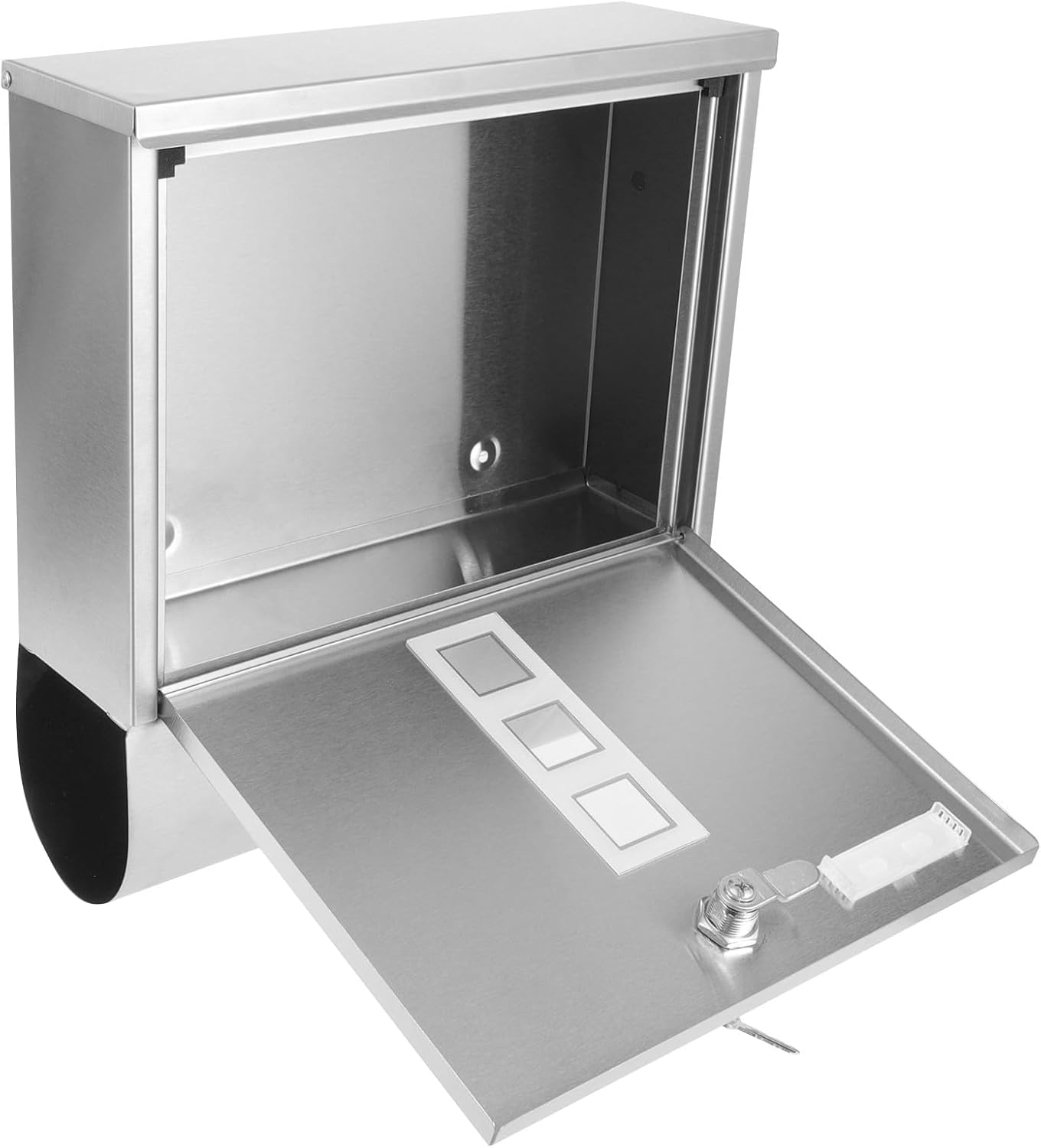 Stainless Steel Locking Mailbox with Window Large Outdoor Wall-Mount Mailbox for Home Suitable for Newspaper and Parcel