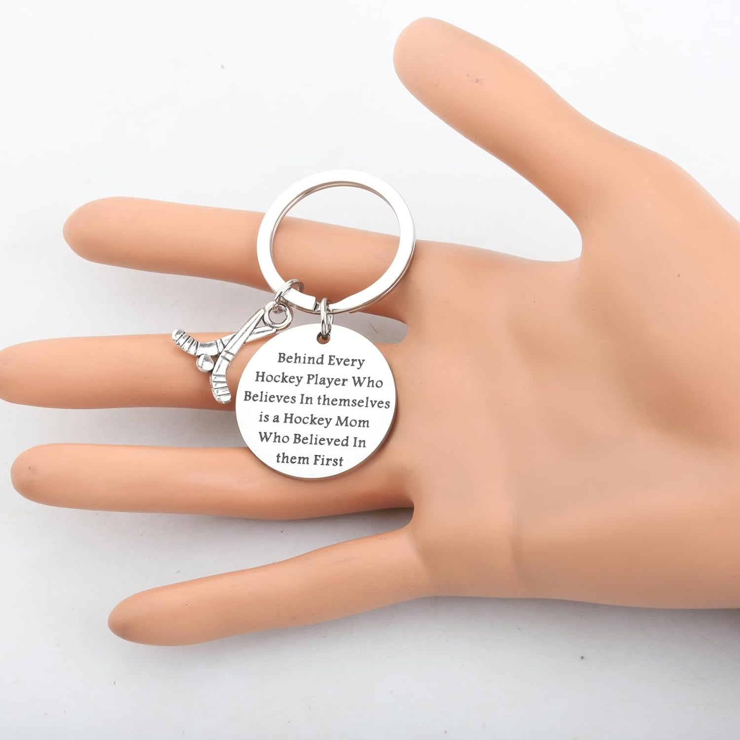 ENSIANTH Hockey Mom Gift Ice Hockey Keychain Hockey Team Mom Keychain Hockey Coach Appreciation Gift Hockey Players Gift