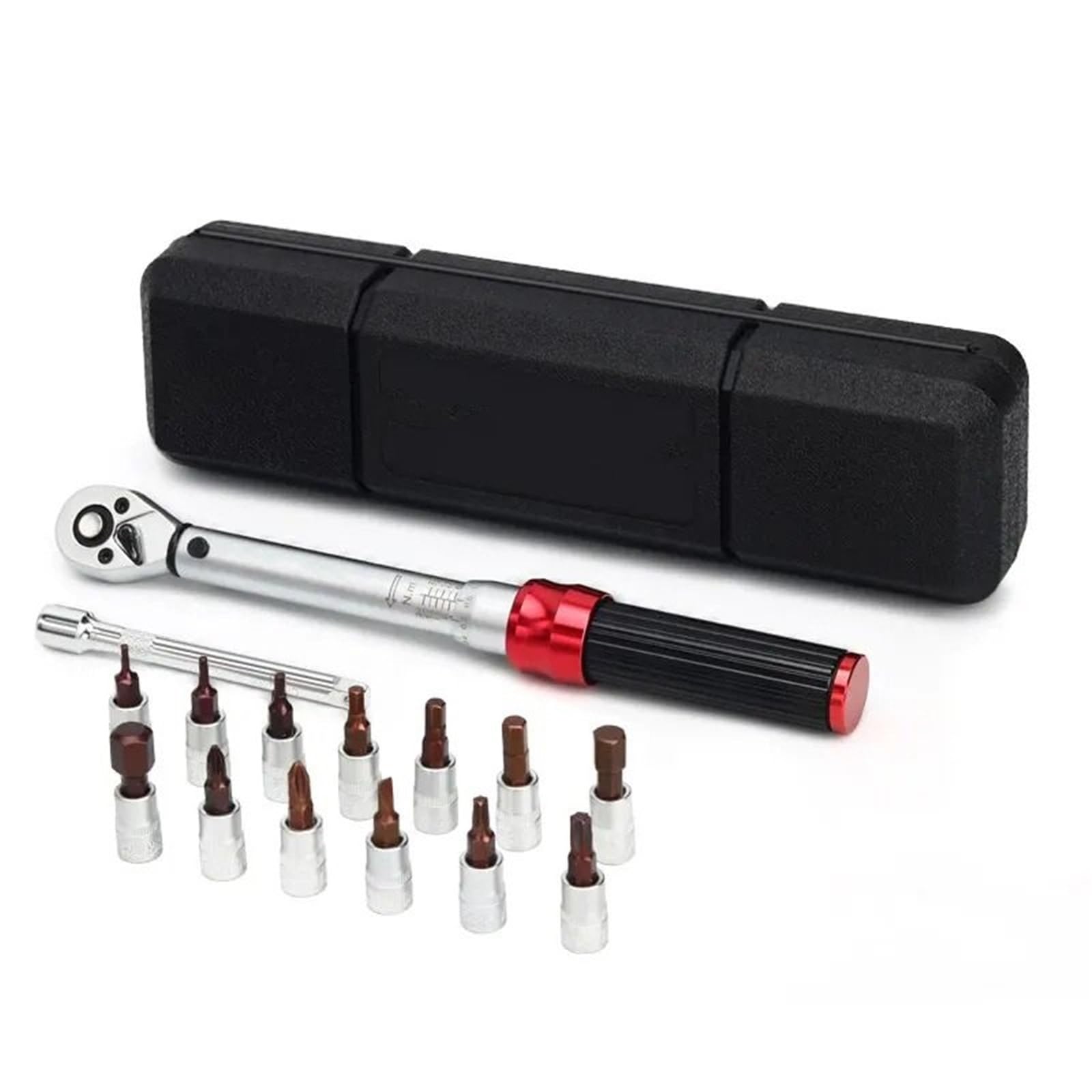 OLAQWENB Torque Wrenches Torque Wrench Set 15Pcs 1/4" 2-24Nm Dual Direction Allen Key Tool Socket Spanner Motorcycle Repair Kit Precision Torque Wrench