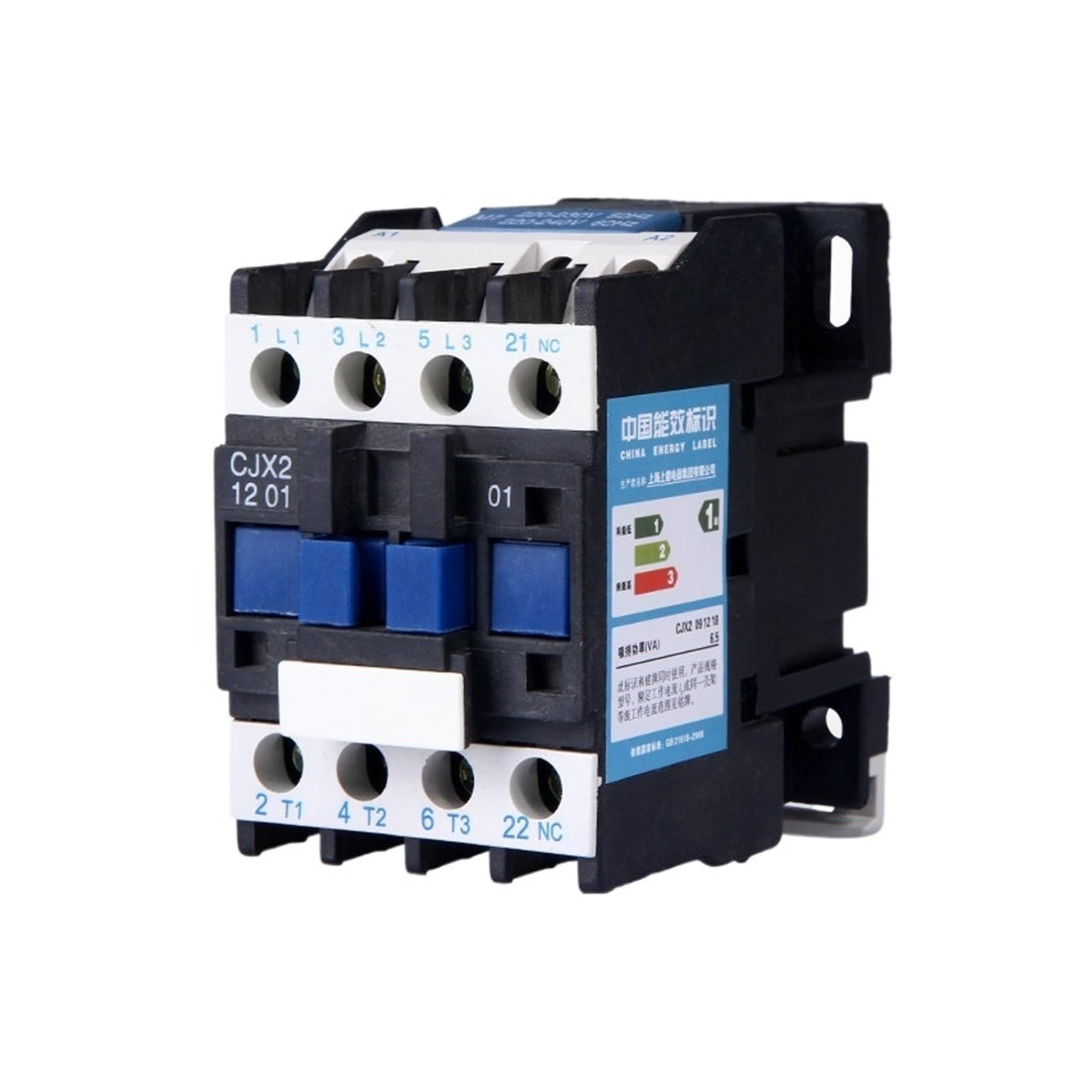 Contacteur de puissance 12A triphasé CJX2-1201 commande 110V