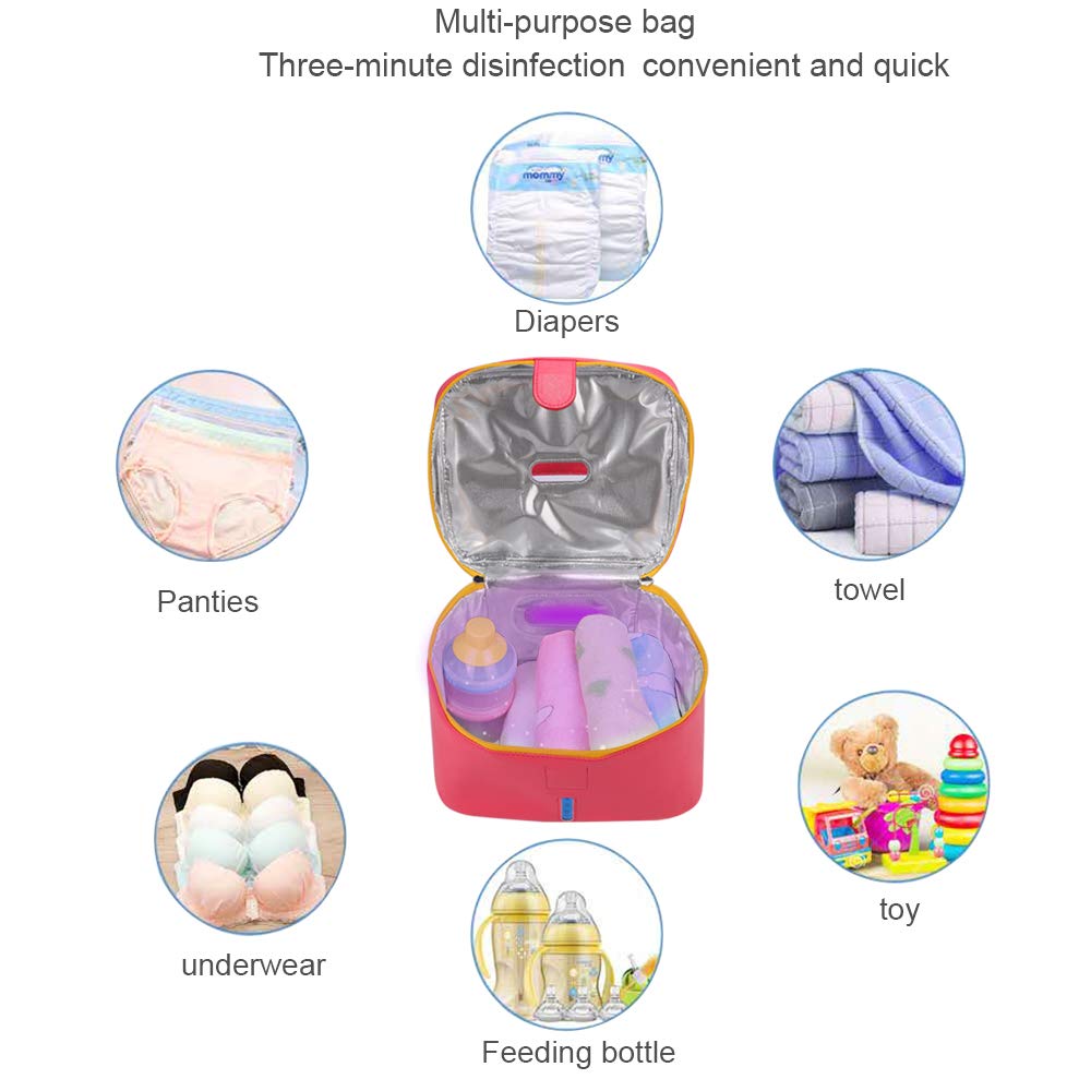 TOPCHANCES - Borsa per sterilizzazione UV con LED U-V con cavo USB per maschere/biancheria intima/biberone/cosmetici/giocattoli