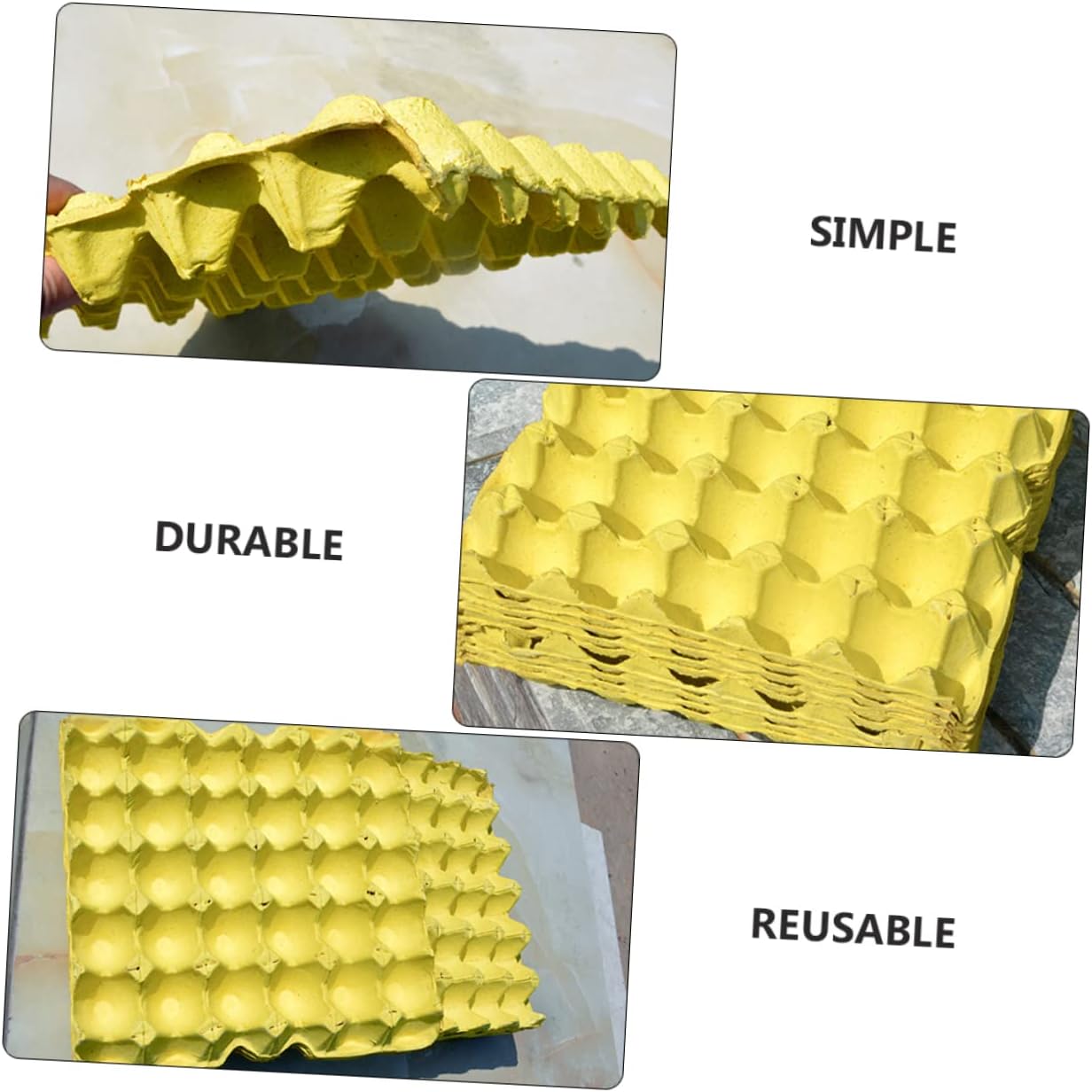 POPETPOP 10Pcs DIY Egg Holders Durable Pulp Egg Storage Rack for Fridge Capacity Organizer for Kitchen Neat and Stylish Design