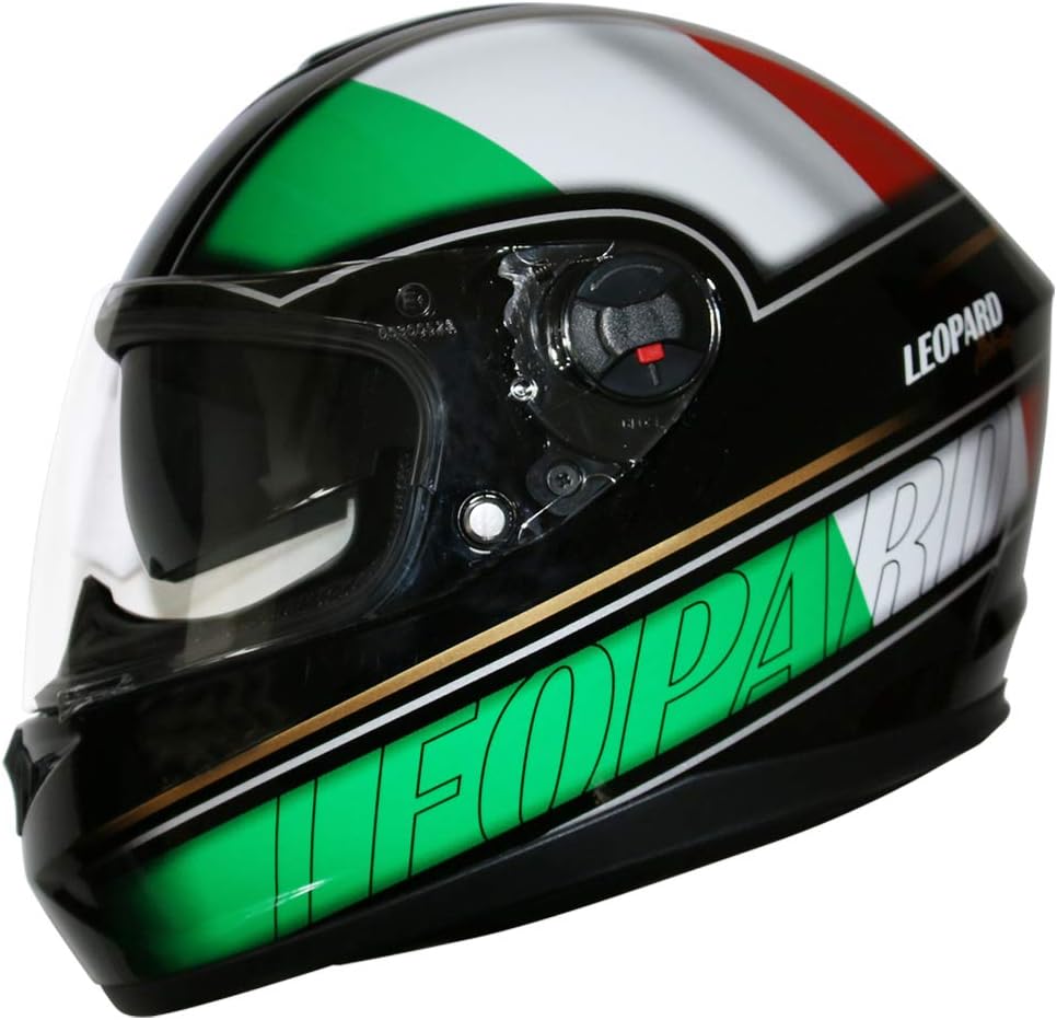 Leopard LEO-828 Double Sun Visor Full Face Motorbike Motorcycle Scooter Helmet Italy XS (53-54cm)