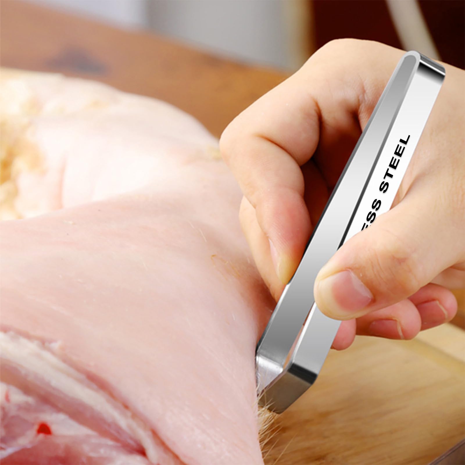 Lot de 2 pinces de cuisine, pinces à arêtes de poisson, pince à poisson pour arêtes, pince à arêtes, pince à arêtes pour poissons, pinces à épiler en acier inoxydable, pour poulet, canard, cochon, 12