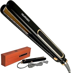 Hair Straightener Flat Iron - Quickly Heats up in 10s, Max Temperature 230° C/450° F, Professional 1 Inch Straightener & Curler 2 in 1 with Ceramic Plates, Suitable for All Hair Types