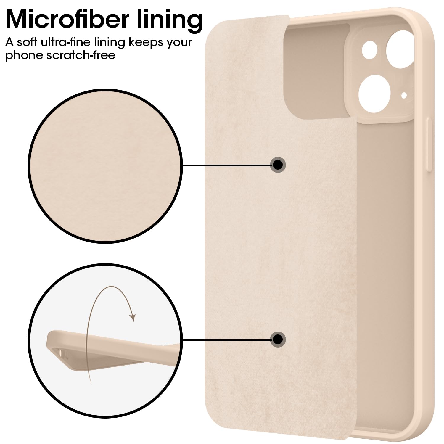 KPPIT Silicone Case for iPhone 15 6.1-Inch,Shockproof Cover with Microfiber Lining,Silky-Soft Touch Full-Body Protective Phone Case (Khaki) - Image 4