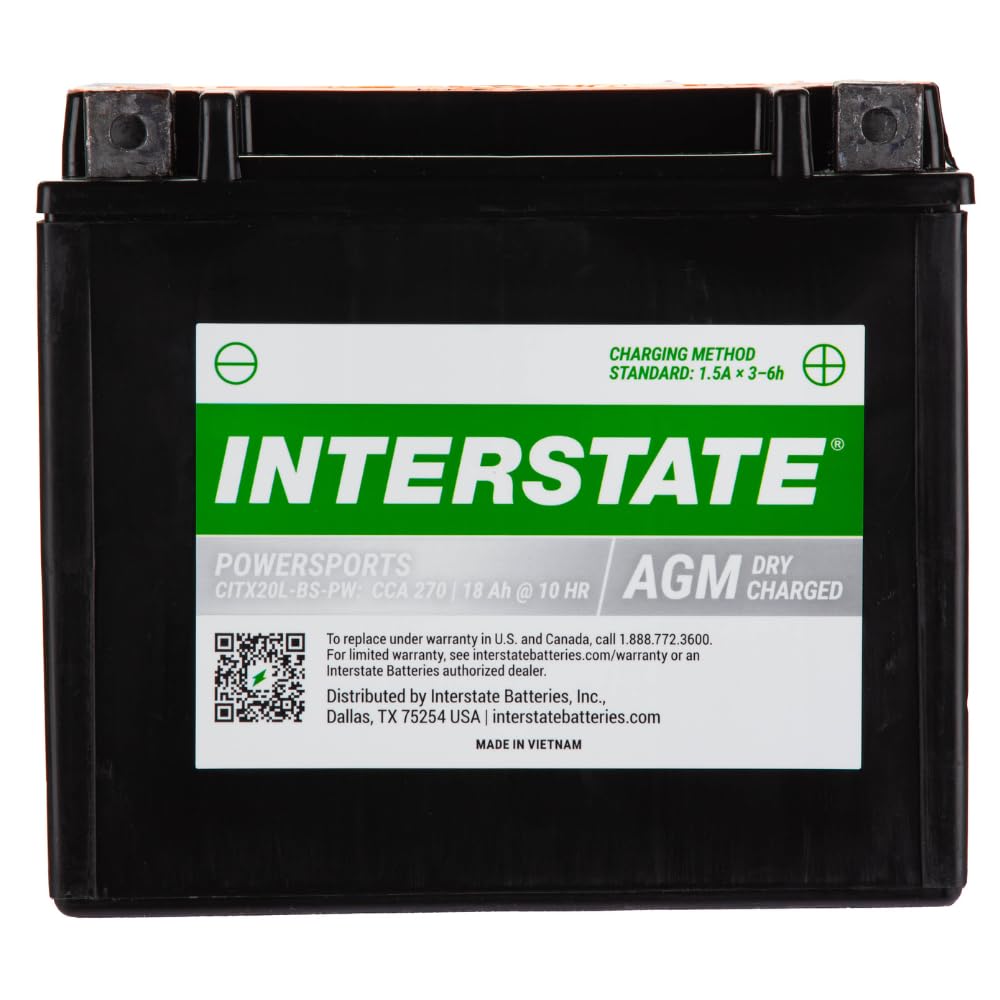 Amazon.com: Interstate Batteries YTX20HL-BS 12V 18Ah Powersports