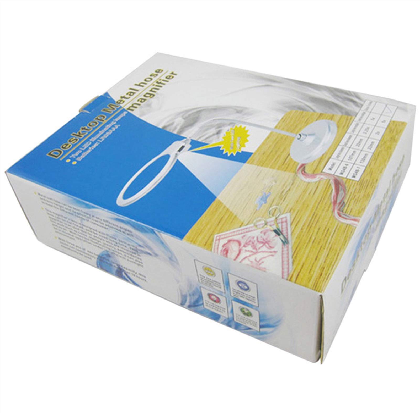 Lupa de sobremesa de Alta Gama con luz LED de Gran tamaño (130 mm), Tubo metálico Flexible Que se Puede Doblar.