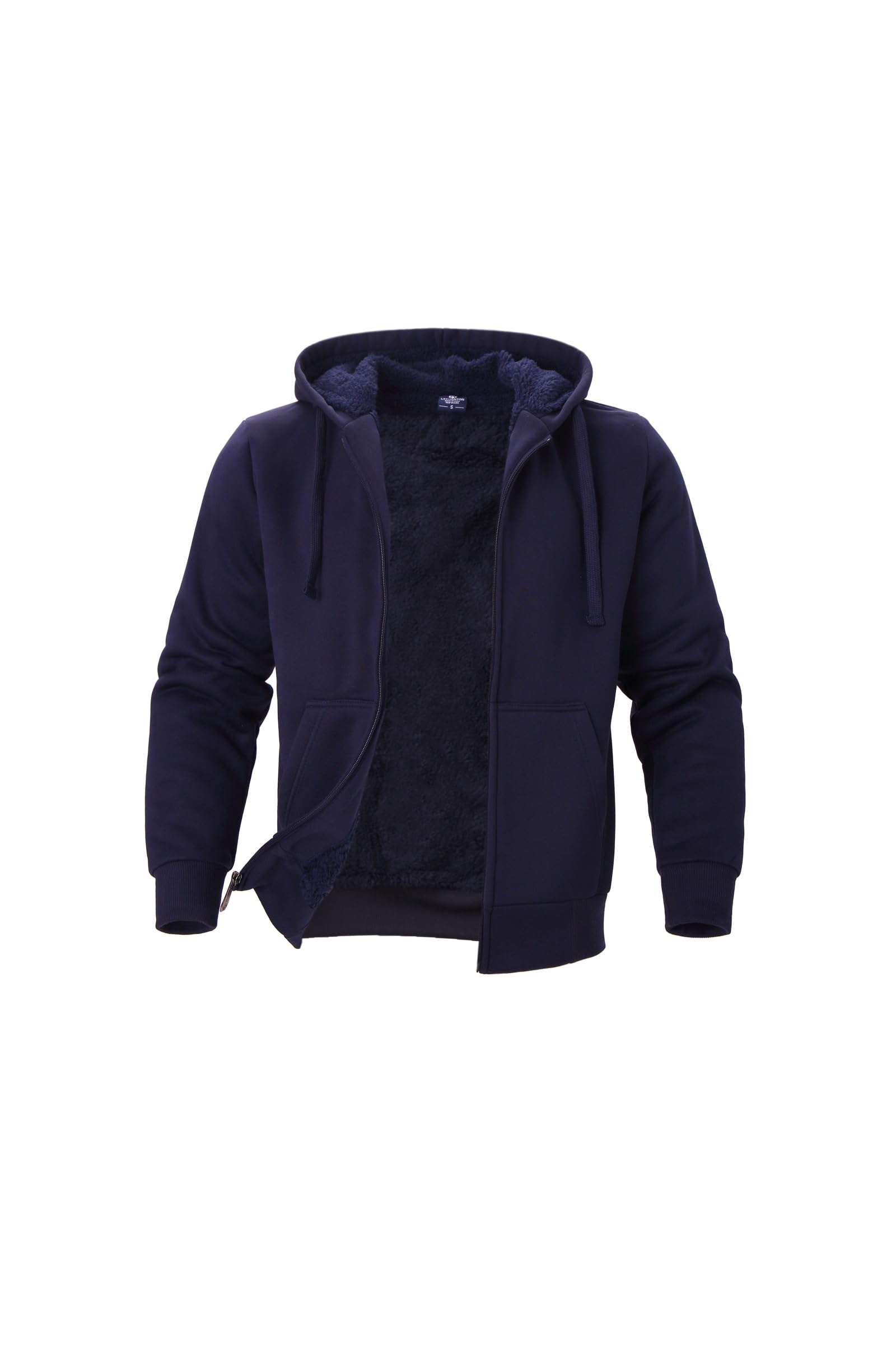 LeeHanTon Heavyweight Hoodies for Men Jackets Comfy Sherpa Lined Zip Up Hoodie Coats with Pockets Outerwear
