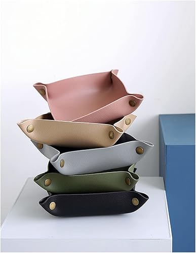 Miniatura 7 de Banugo Bandeja valet bandeja de piel sintética bandeja pequeña de catchall organizador de viaje plegable para joyas adecuado para viajes