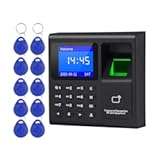 LIBO Intelligent Biometric Fingerprint Time Attendance Machine Time Clock Recorder Employee Check-in Device Access Control Keypad with RFID Key fobs