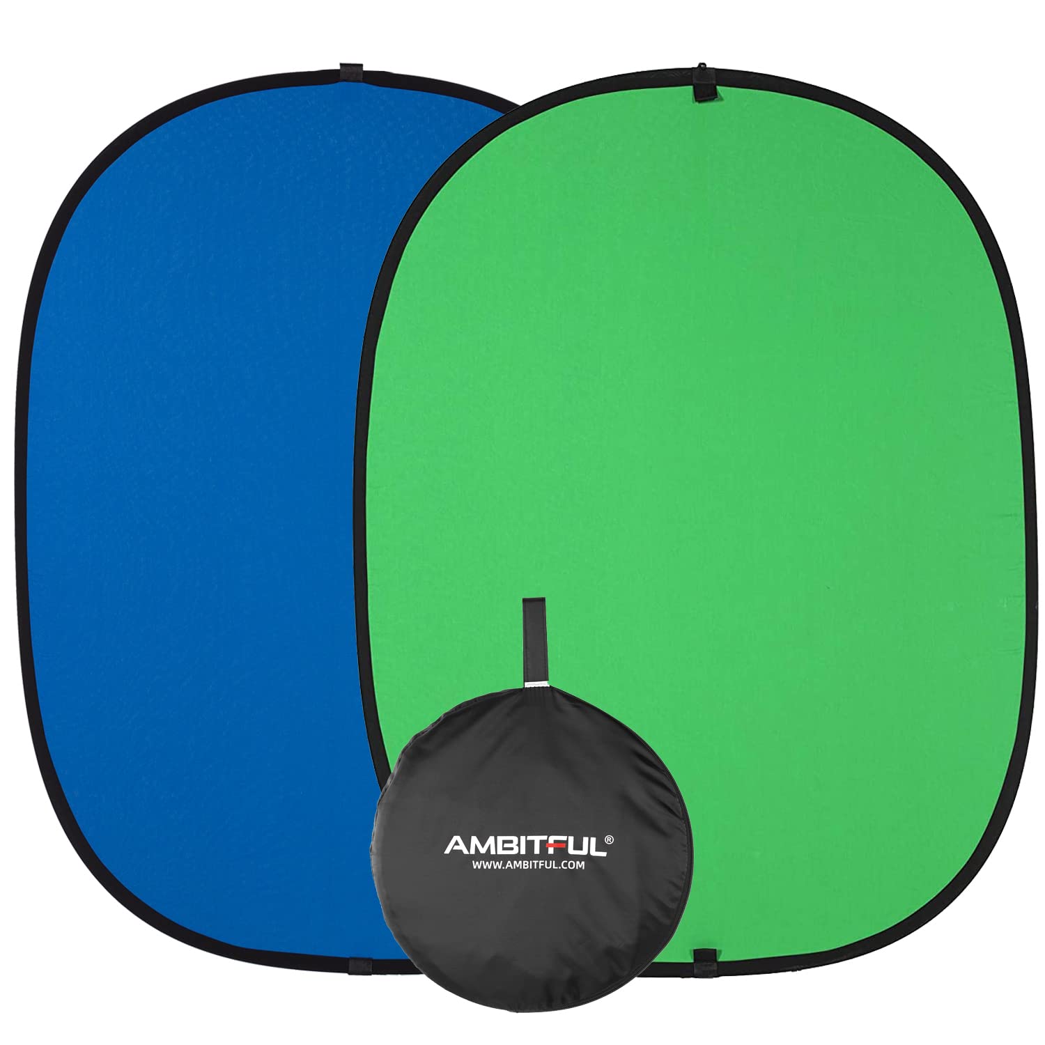 AMBITFUL 59 x 78.7 inch/ 150x200cm 2-in-1 Green Blue Screen Foldable Photo Studio Light Reflector Photo Background with Carrying Bag (59 x 78.7 inch/ 150x200cm, 2-in-1 Blue/Green)