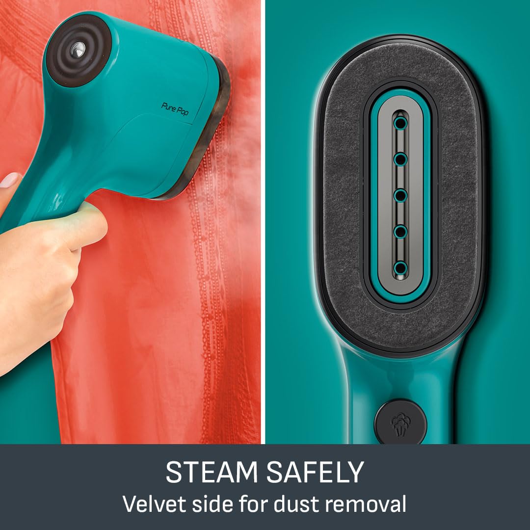 Tefal Pure Pop Slim Handheld Clothes Steamer, No Ironing Board Needed, Ready to Use in 15 Seconds, 70ml Detachable Water Tank, Travel Iron, Garment Steamer, Green, DT2024 — view 10