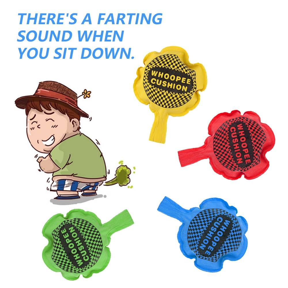Henyall 4 Pcs Whoopee Cushion-Colour Sent at Random,Fart Cushion,Makes Fart Noise Trick Joke Toys,Party、Office Prank Kit - Image 4