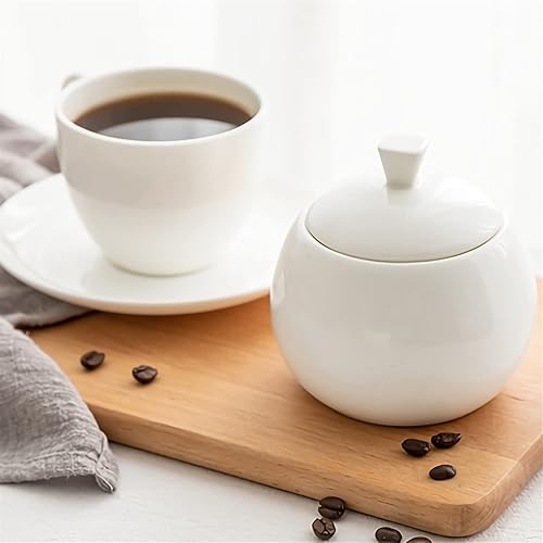 Miniatura 9 de Azucarero de cerámica con tapa y pinzas para cubos de azúcar, recipiente de porcelana blanca de 15.5 onzas para el hogar y la cocina