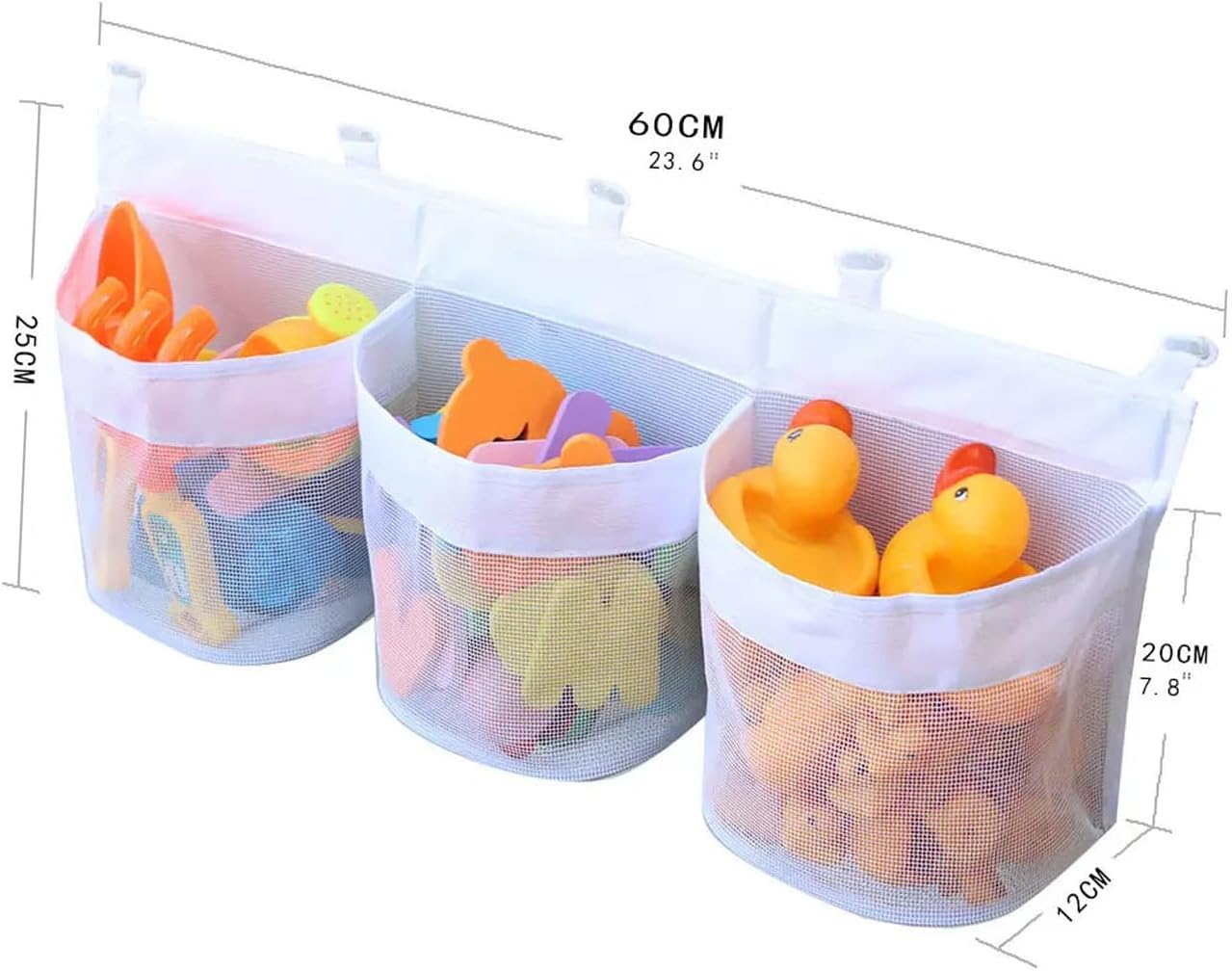 Bath Tub Toy Storage Organizer, Bath Tub Toy Organizer, Bathtub Toys Storage, Baby Bath Toy Organizer for Tub, Kids Toy Net Storage, Shower Basket Accessories Bath Toys Holder for Tub (Signal White)