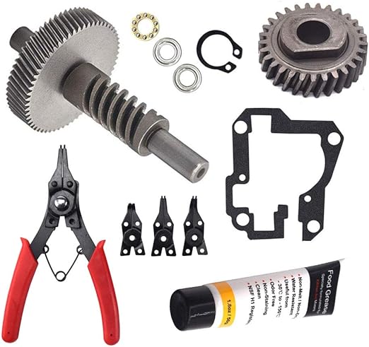 9709231 WP9709231 Worm Gear & 9706529 W11086780 Gear Kit - Compatible with Whirlpool Stand Mixer - Replace AP3085342, 905384, AP3854320, 9703446, 9703699 Have Circlip Pliers & 1.8 Oz Greases