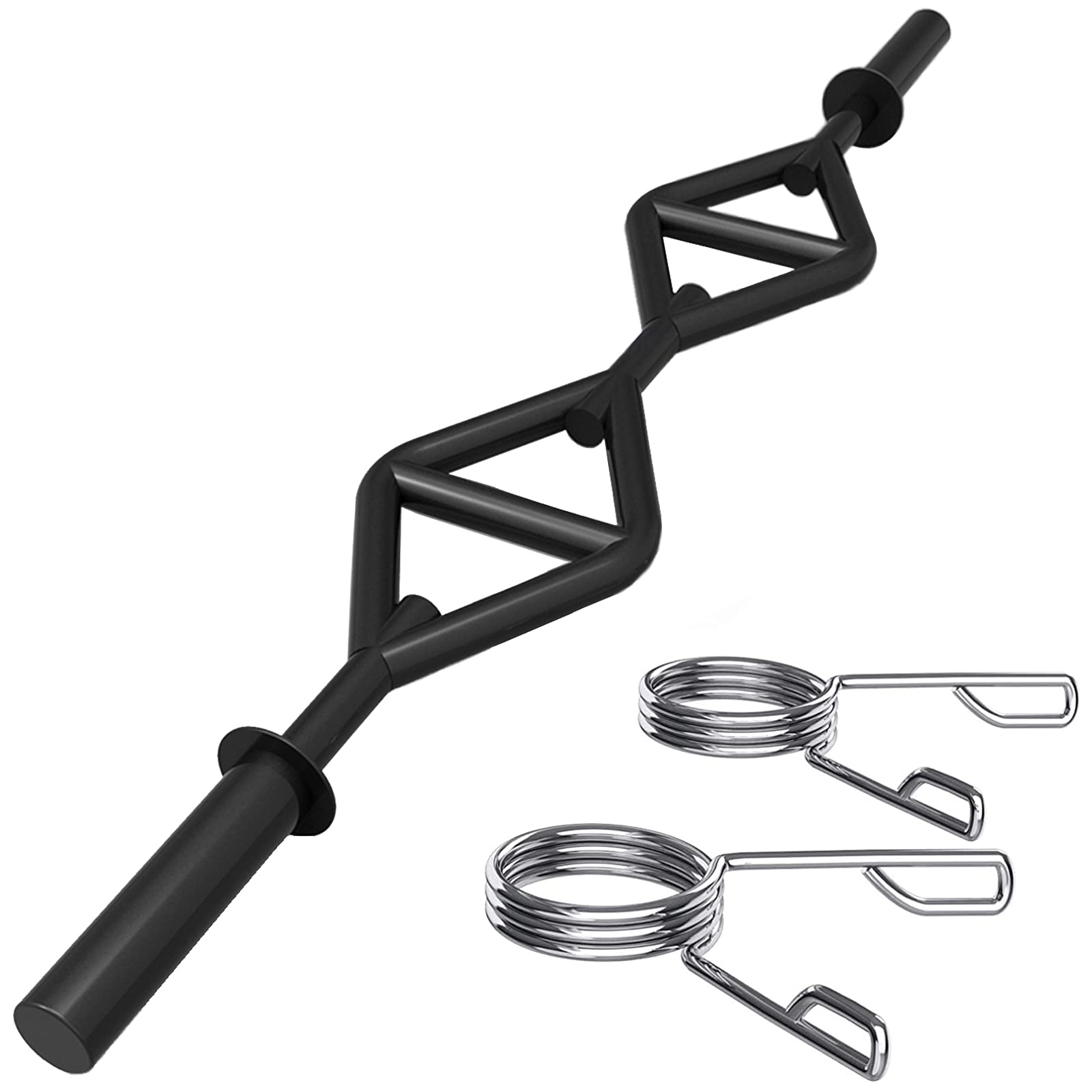 55 inch Olympic Triceps Bar,Anti-rust Shrug Bar,50 mm Steel Trap Bar Curl Barbell,for Home Gym Fitness Strength Training Swiss Bar Ez Bar,with Circlip Barbell Bar Weights Bar