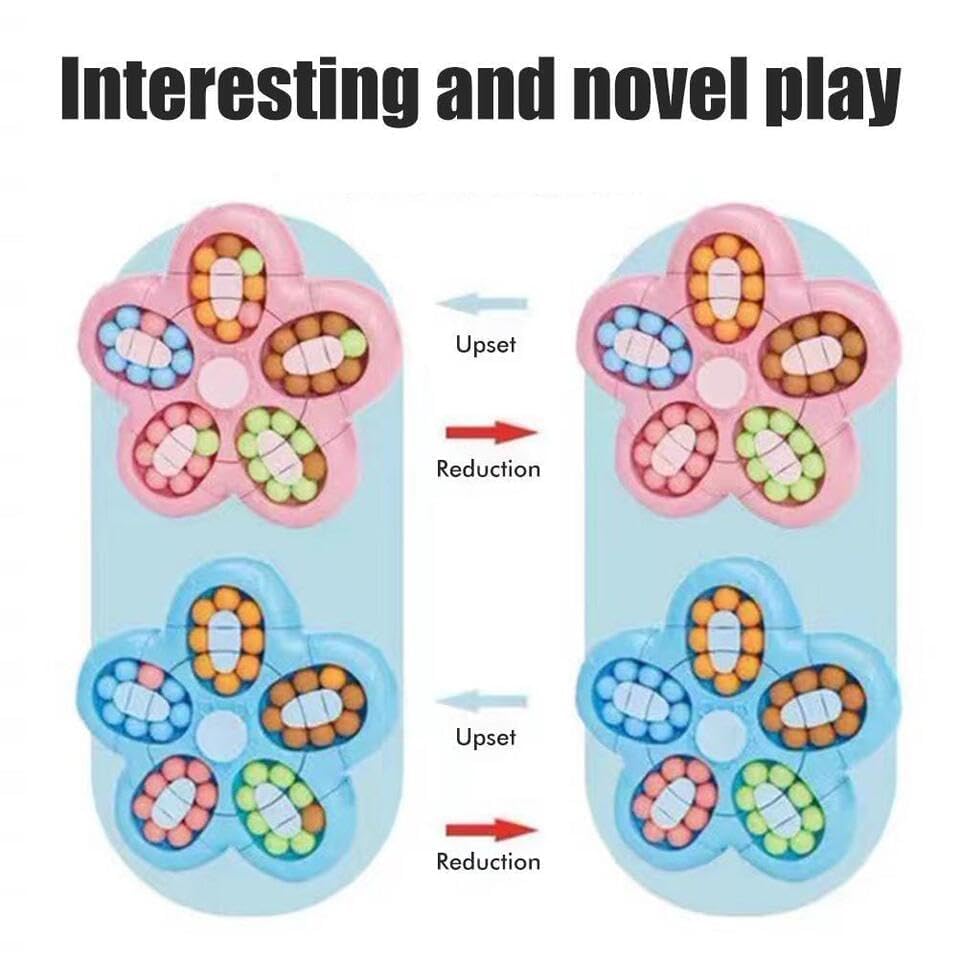 Image of Focus,Hand-Eye Coordination Finger Tip Rotate Magic Bean Spinner Toy for Kids & Adults 3-12 Years,BrainTeaser Memory Game Educational Puzzle Handheld Toy, Multicolor