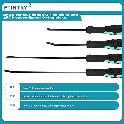 Miniatura 4 de FTIHTRY Juego de 8 piezas de púas y ganchos, juego de herramientas de selección para auto sello de aceitejunta tórica de junta de sello mini ganchos