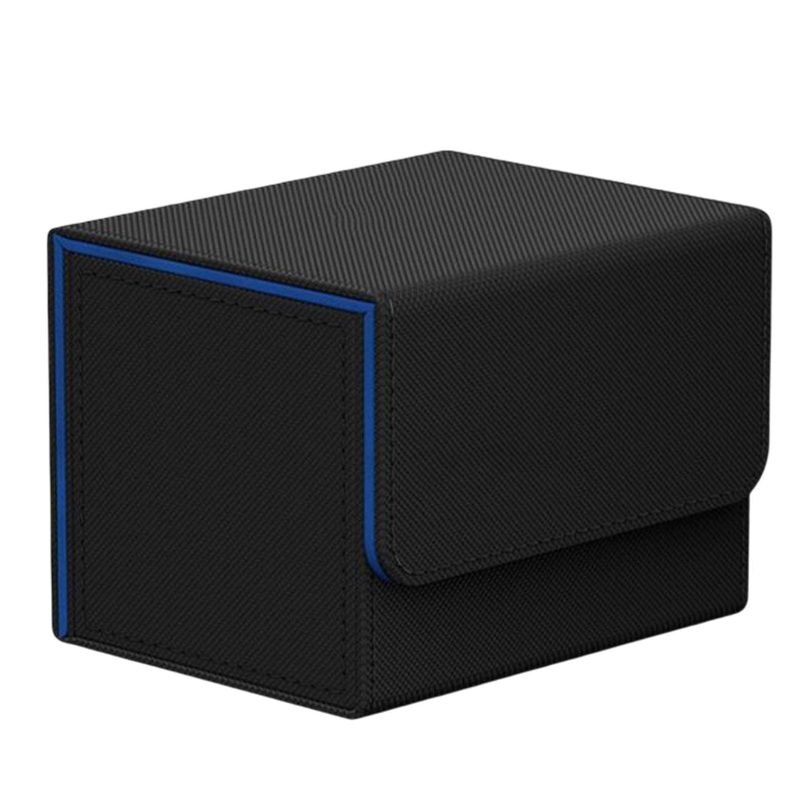 WOVEBIUS Card Deck Box Organizer Storage Holder Standard Container Display Game Card,black blue,104x83x73mm