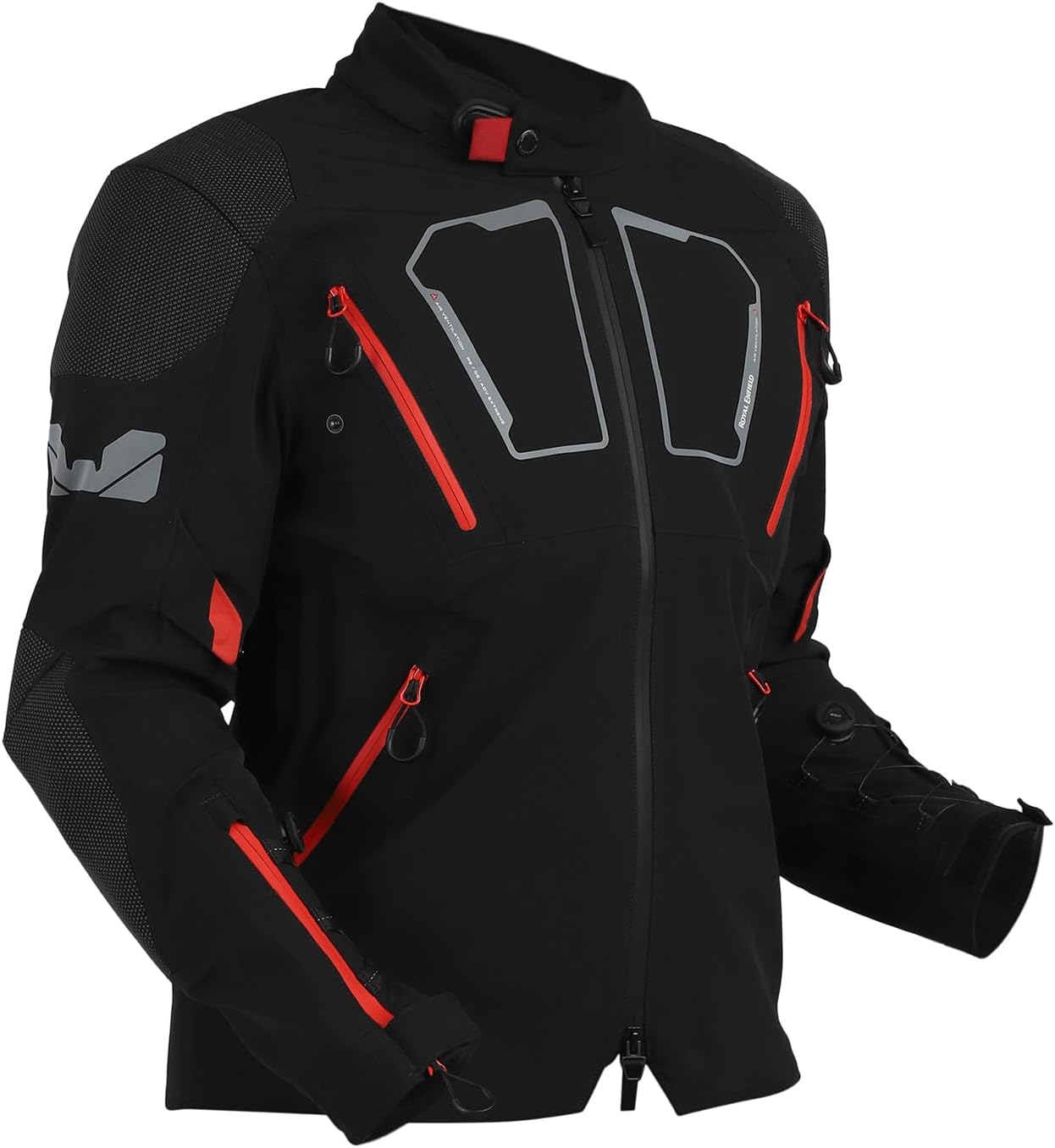 Royal Enfield ADVENTURER XT RIDING JACKET | Superfabric: High abrasion resistance | Waterproof & Detachable Winter/Thermal liner | Level 2 Protectors: Shoulder & Elbow |Ventilation all over|BLACK 2XL