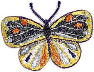 MYMERCERIE - Lote de 3 parches de mariposa (4 x 2,6 cm), color amarillo
