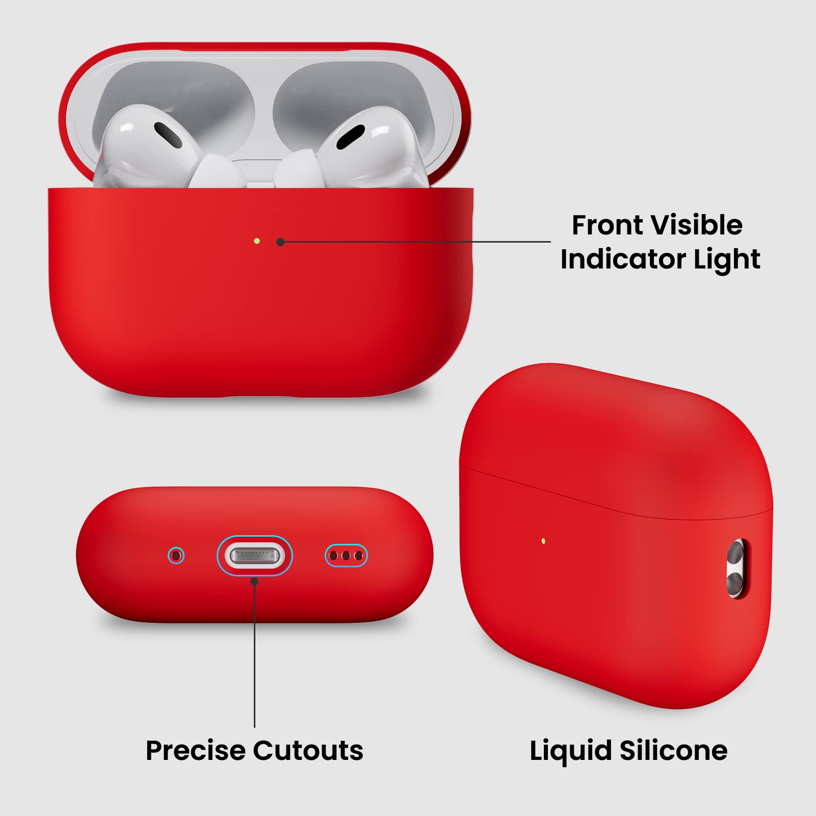 ORNARTO Coque Pour AirPods Pro 2 (2022) En Silicone, Protection 2ème Génération [avec Corde], Étui Antichoc, Case [Protection Complète] - Vert Clair | Étuis Et Housses