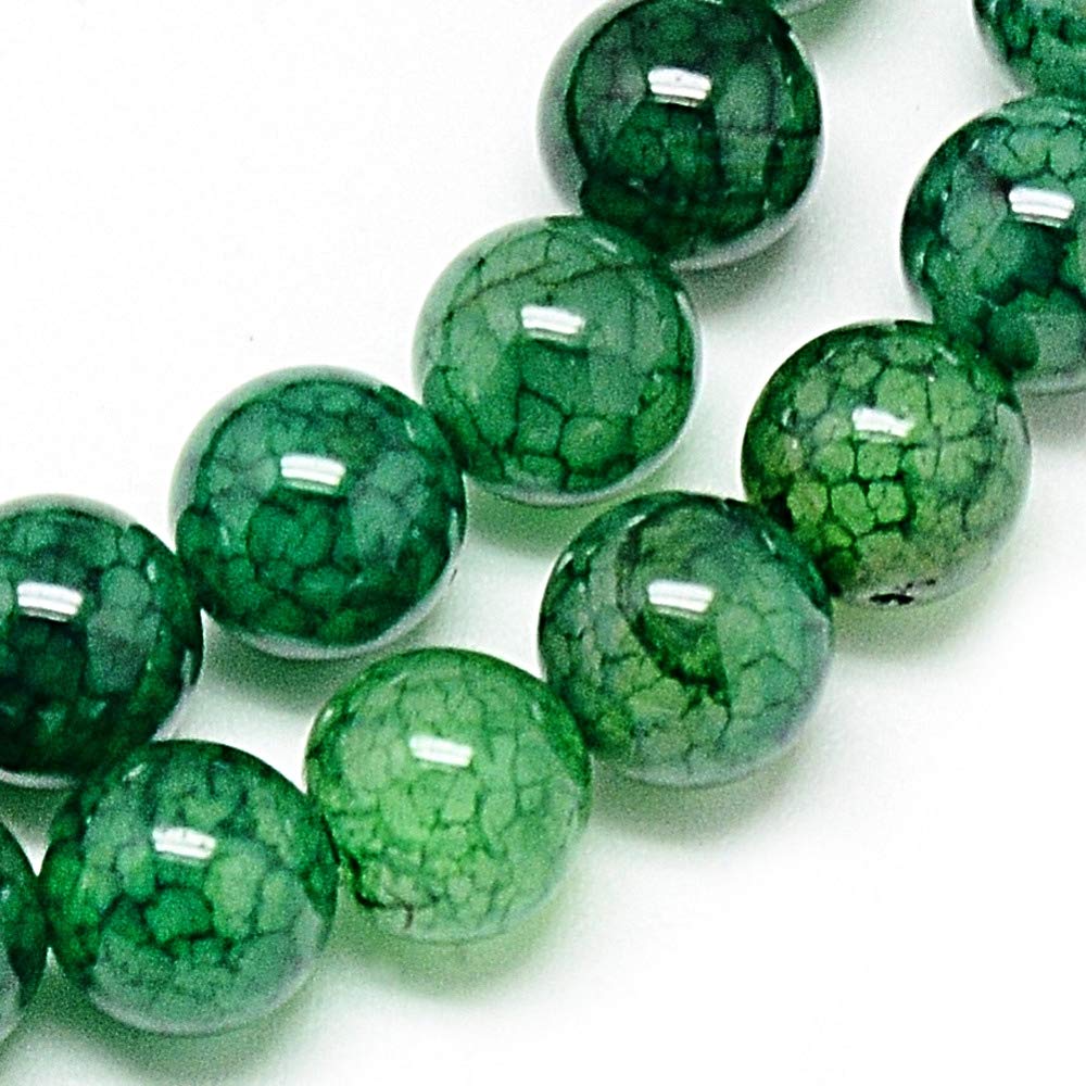 Perlin Green Round Ball Stone Beads, Pack of 18, 6 mm, 6mm 18 Stück
