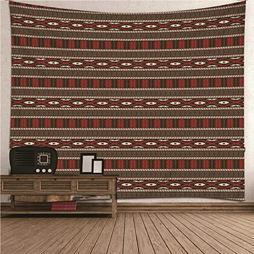 Tela para colgar Isdreem con patrón étnico retro rojo para crear un rincón místico y zen