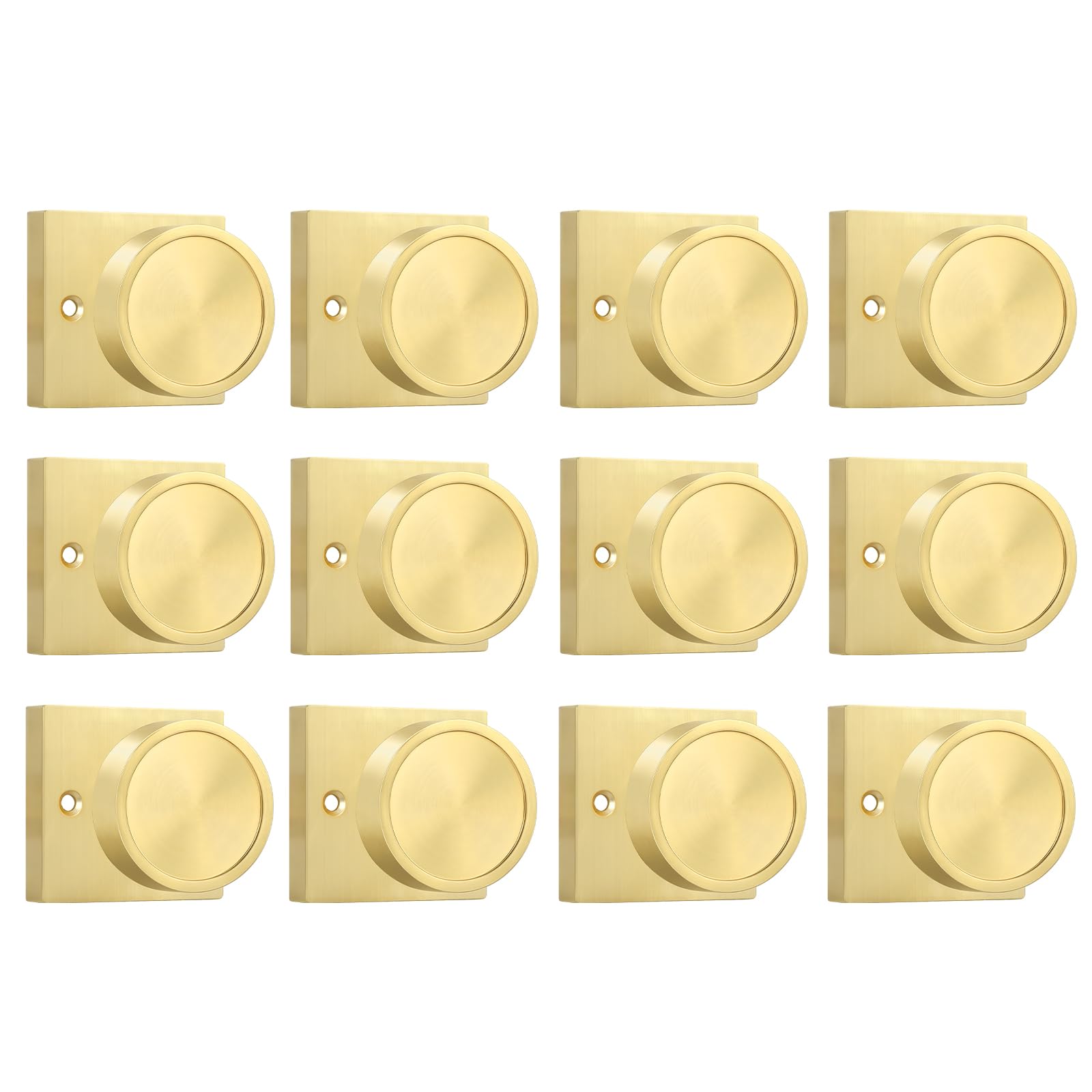 Goldenwarm Gold Door Knobs Dummy, No-Turning - 12 Pieces
