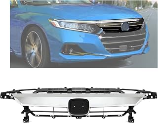 KUAFU Front Upper Grille Grill Compatible with 2021-2022 Honda Accord Chrome Bumper Hood Grille Silvery