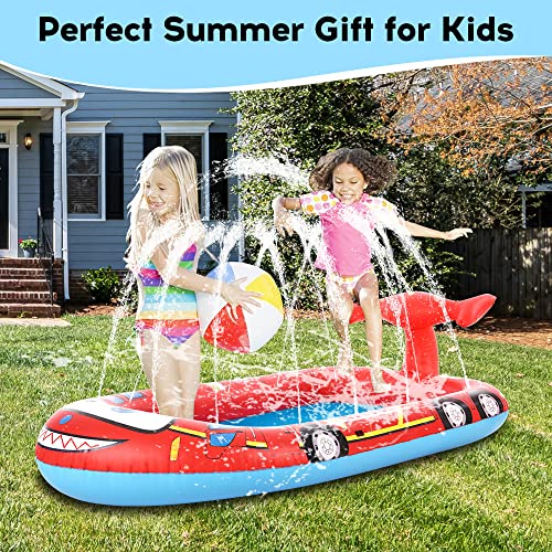 Putybudy Large Inflatable Sprinkler Pool For Kids Water Playing Pad Swimming Pool Summer Water Toys For Outdoor Backyard, Airship 71 Inch #TOP3